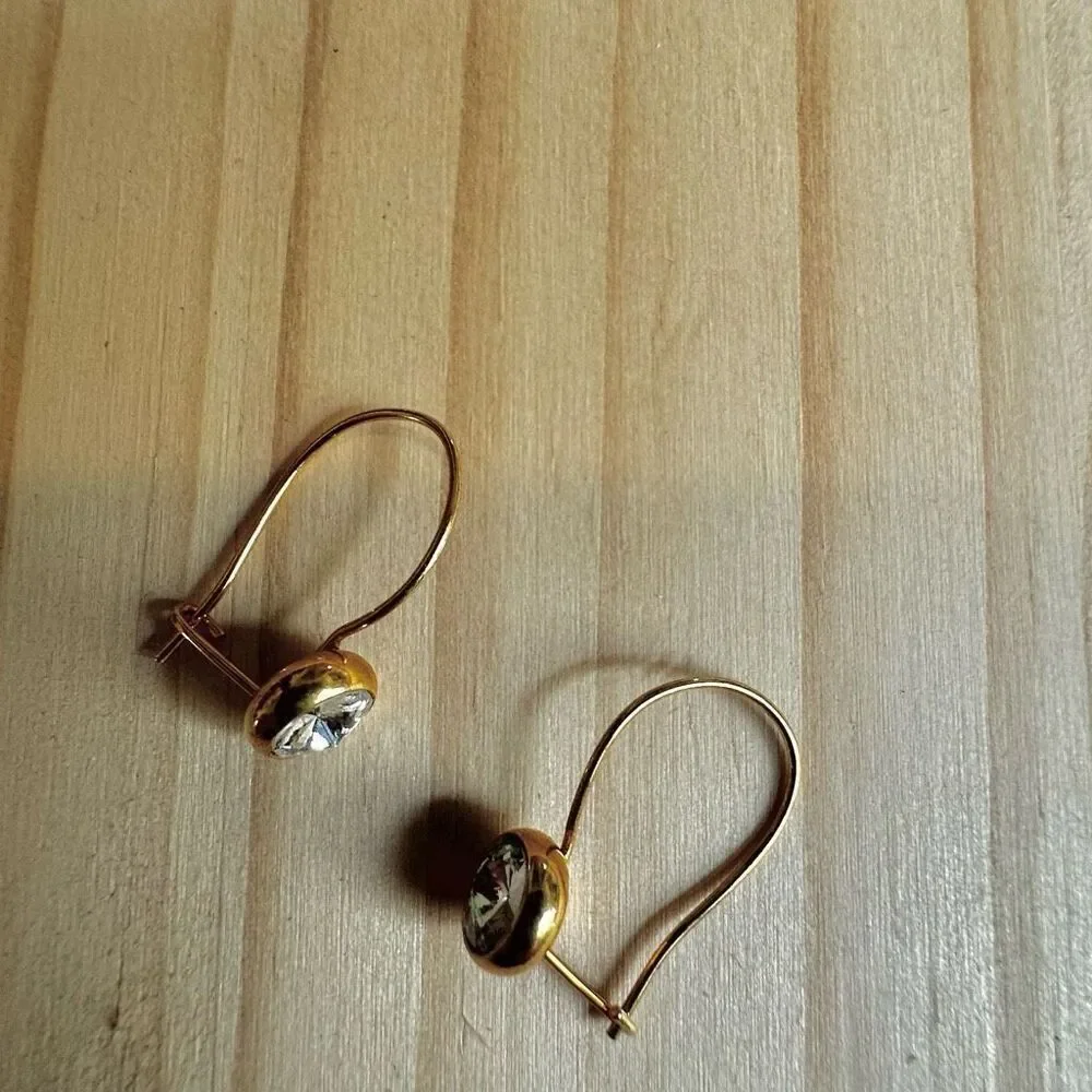 Gold-Tone Crystal Drop Earrings